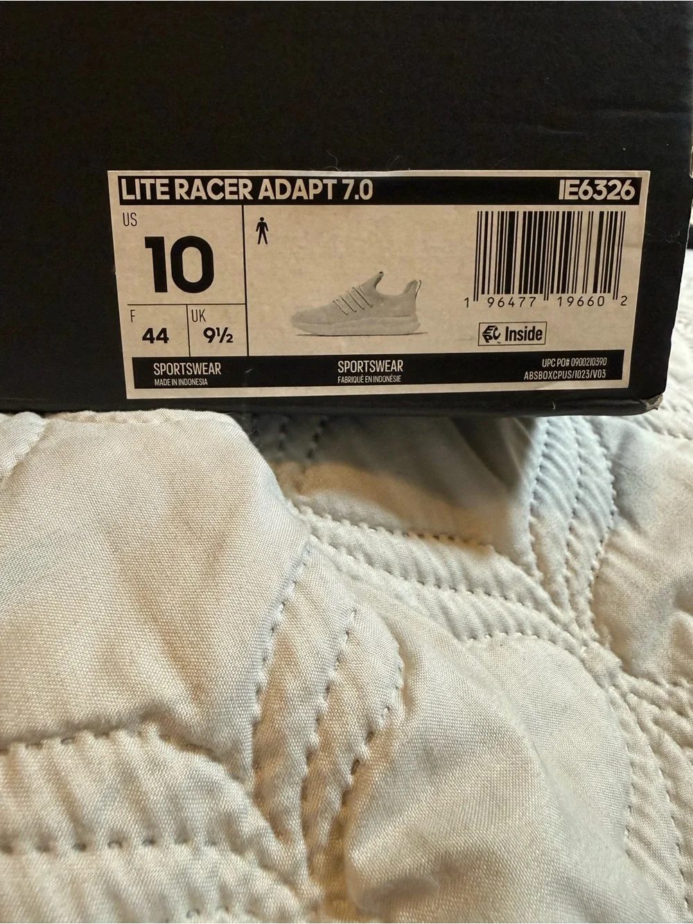 Adidas Lite Racer Adapt 7.0 Cloudfoam Triple White NWT Size 10